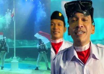 Ruben Kibarkan Bendera di Sea World Merayakan HUT RI ke-80