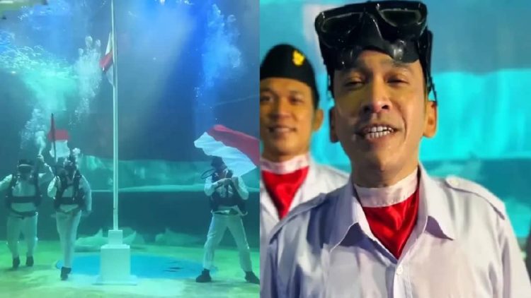 Ruben Kibarkan Bendera di Sea World Merayakan HUT RI ke-80